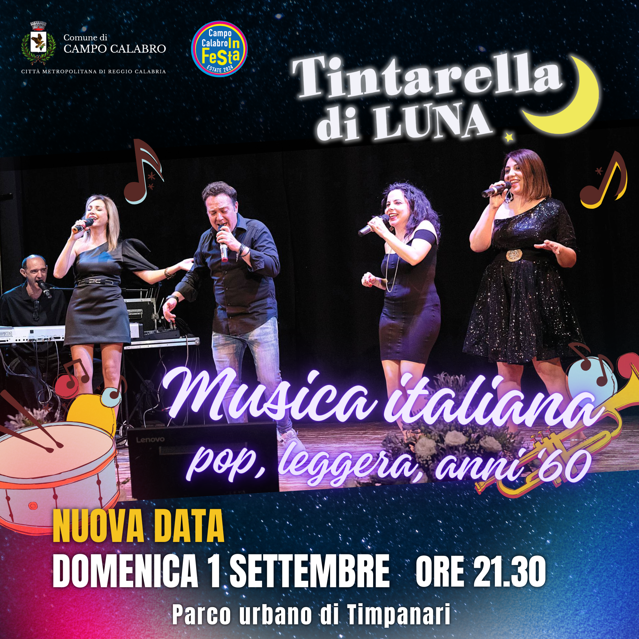 Nuova data - Tintarella di luna band al Parco urbano di Timpanari